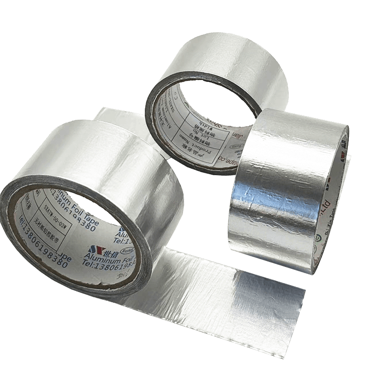 Cinta de aluminio industrial en rollo gigante para sellado de conductos de alta temperatura. Cinta de aluminio industrial en rollo gigante para sellado de conductos de alta temperatura.