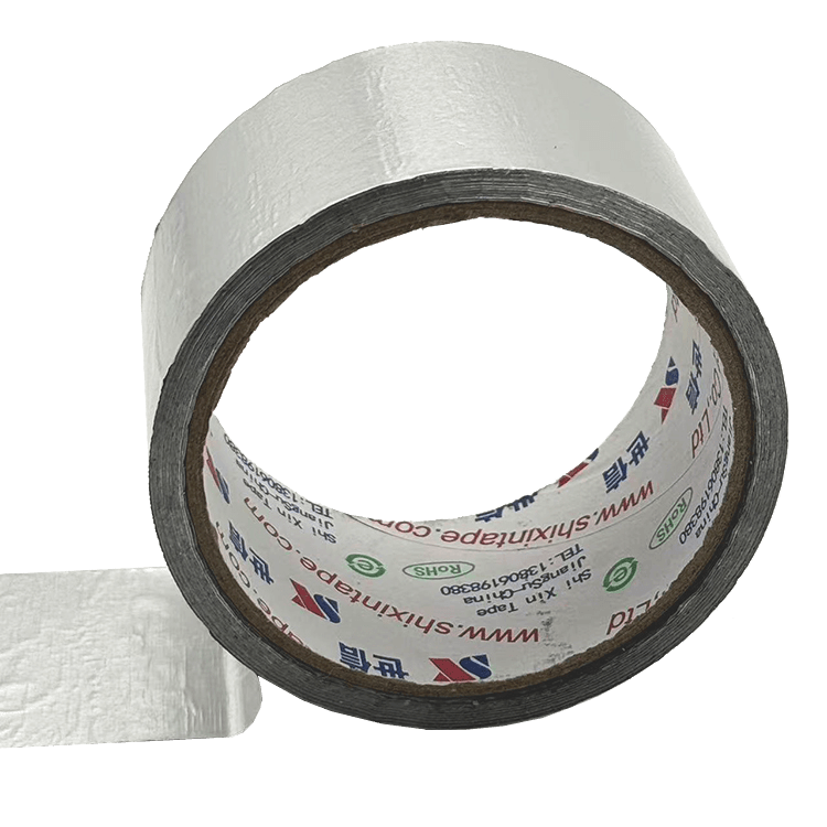 Cinta de aluminio industrial en rollo gigante para sellado de conductos de alta temperatura. Cinta de aluminio industrial en rollo gigante para sellado de conductos de alta temperatura.